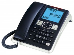 Телефон  Akai AT - A19CJ Тип дисплея: LCD&nbspс подсветкой, трехстрочныйРазмер изделия (ШхВхГ), мм: 170&#215235&#21590&nbspммЧасы&nbsp/ календарь&nbsp/ будильник: да&nbsp/ да&nbsp/даАвтоответчик: нетАвтоматический определитель номера: Голосовой цифровой АОН&nbsp/ Caller&nbspID (FSK/DTMF Type I&nbspи&nbspType II)Память (количество номеров): Последние 65&nbspномеров: 20&nbspвходящие, 20&nbspпропущенные, 25&nbspнабранныеЗаписная книжка: 80&nbspномеров с&nbspименамиАвтодозвон: нетПитание&nbsp/ элементы питания (тип): 3&#2151,5V&nbspAA(LR6)Материал и&nbspцвет панели/корпуса: пластик, темно-синий/бежевый