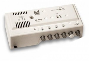 Alcad AI-400 - усилитель антенный Устройство предназначено для усиления, согласования и коррекции ВЧ сигнала при разводке на несколько ТВ приемников. Характеристики ТВ усилителя ALCAD AL-400:Количество выходов: 4. Количество входов: 2. Частотный диапазон, МГц: 47-862&nbsp Усиление, дБ: до 25.